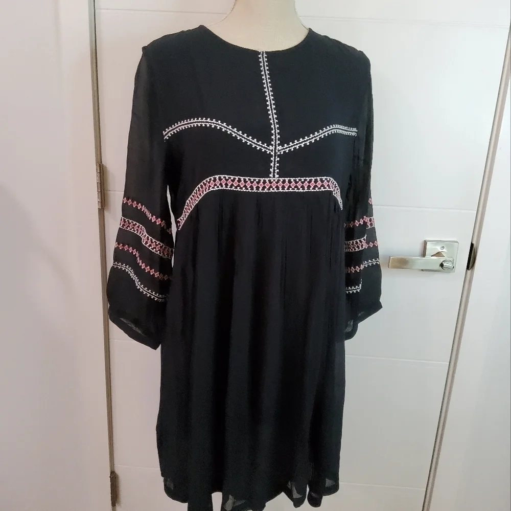 BA&SH Colombe Embroidered Mini Dress Size 6